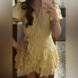 MABLE Yellow wrap dress Size small